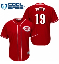 Men's Majestic Cincinnati Reds #19 Joey Votto Replica Red Alternate Cool Base MLB Jersey