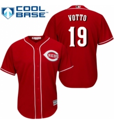 Youth Majestic Cincinnati Reds #19 Joey Votto Replica Red Alternate Cool Base MLB Jersey