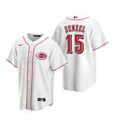 Men's Nike Cincinnati Reds #15 Nick Senzel White Home Stitched Baseball Jersey Men's Nike Cincinnati Reds #15 Nick Senzel White Home Stitched Baseball Jersey