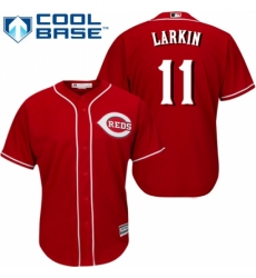 Men's Majestic Cincinnati Reds #11 Barry Larkin Replica Red Alternate Cool Base MLB Jersey
