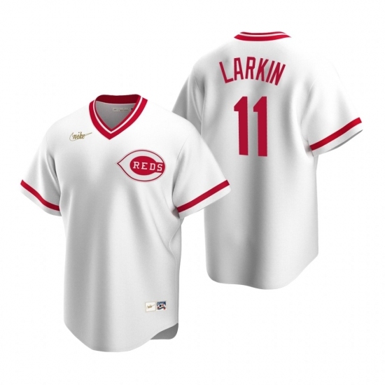 Men's Nike Cincinnati Reds #11 Barry Larkin White Cooperstown Collection Home Stitched Baseball Jersey Men's Nike Cincinnati Reds #11 Barry Larkin White Cooperstown Collection Home Stitched Baseball Jersey