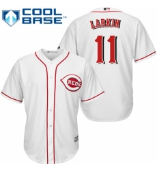 Youth Majestic Cincinnati Reds #11 Barry Larkin Replica White Home Cool Base MLB Jersey Youth Majestic Cincinnati Reds #11 Barry Larkin Replica White Home Cool Base MLB Jersey