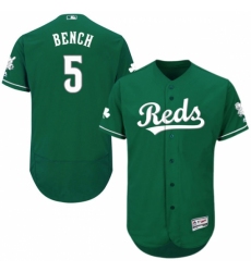 Men's Majestic Cincinnati Reds #5 Johnny Bench Green Celtic Flexbase Authentic Collection MLB Jersey