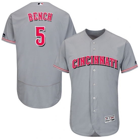 Men's Majestic Cincinnati Reds #5 Johnny Bench Grey Flexbase Authentic Collection MLB Jersey Men's Majestic Cincinnati Reds #5 Johnny Bench Grey Flexbase Authentic Collection MLB Jersey