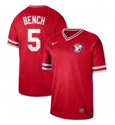 Men's Nike Cincinnati Reds #5 Johnny Bench Red Authentic Cooperstown Collection Stitched Baseball Jersey