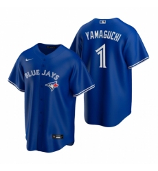 Men's Nike Toronto Blue Jays #1 Shun Yamaguchi Royal Alternate Stitched Baseball Jersey