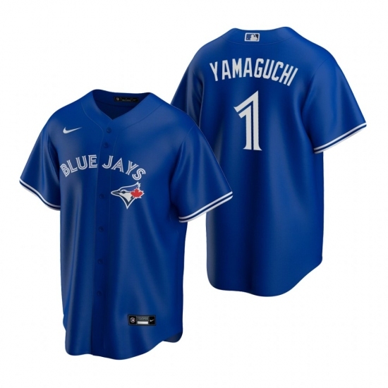 Men's Nike Toronto Blue Jays #1 Shun Yamaguchi Royal Alternate Stitched Baseball Jersey Men's Nike Toronto Blue Jays #1 Shun Yamaguchi Royal Alternate Stitched Baseball Jersey