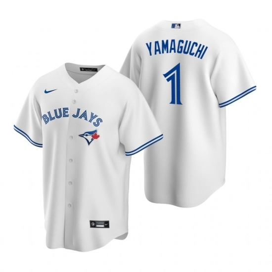 Men's Nike Toronto Blue Jays #1 Shun Yamaguchi White Home Stitched Baseball Jersey Men's Nike Toronto Blue Jays #1 Shun Yamaguchi White Home Stitched Baseball Jersey