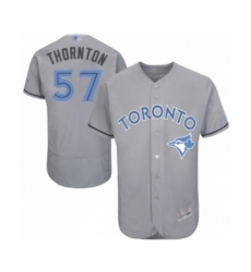 Men's Toronto Blue Jays #57 Trent Thornton Authentic Gray 2016 Father's Day Fashion Flex Base Baseball Player Jersey