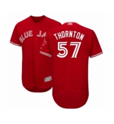 Men's Toronto Blue Jays #57 Trent Thornton Scarlet Alternate Flex Base Authentic Collection Alternate Baseball Player Jersey