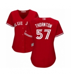 Women's Toronto Blue Jays #57 Trent Thornton Authentic Scarlet Alternate Baseball Player Jersey