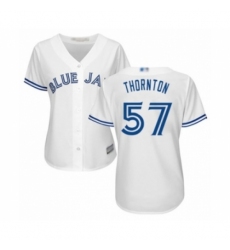 Women's Toronto Blue Jays #57 Trent Thornton Authentic White Home Baseball Player Jersey