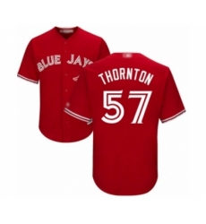 Youth Toronto Blue Jays #57 Trent Thornton Authentic Scarlet Alternate Baseball Player Jersey