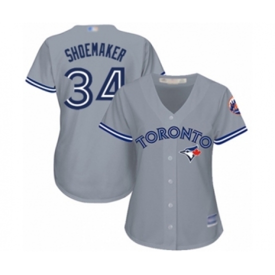 Women's Toronto Blue Jays #34 Matt Shoemaker Authentic Grey Road Baseball Player Jersey Women's Toronto Blue Jays #34 Matt Shoemaker Authentic Grey Road Baseball Player Jersey
