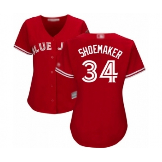 Women's Toronto Blue Jays #34 Matt Shoemaker Authentic Scarlet Alternate Baseball Player Jersey Women's Toronto Blue Jays #34 Matt Shoemaker Authentic Scarlet Alternate Baseball Player Jersey