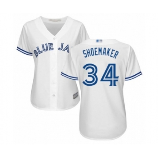Women's Toronto Blue Jays #34 Matt Shoemaker Authentic White Home Baseball Player Jersey Women's Toronto Blue Jays #34 Matt Shoemaker Authentic White Home Baseball Player Jersey