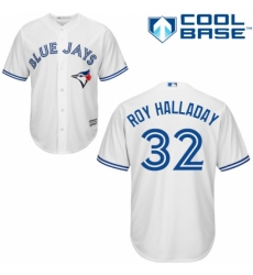 Men's Majestic Toronto Blue Jays #32 Roy Halladay Replica White Home MLB Jersey Men's Majestic Toronto Blue Jays #32 Roy Halladay Replica White Home MLB Jersey