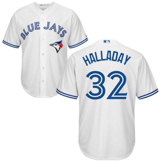 Youth Majestic Toronto Blue Jays #32 Roy Halladay Replica White Home MLB Jersey Youth Majestic Toronto Blue Jays #32 Roy Halladay Replica White Home MLB Jersey