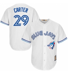 Men's Majestic Toronto Blue Jays #29 Joe Carter Authentic White Cooperstown MLB Jersey