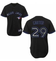 Men's Majestic Toronto Blue Jays #29 Joe Carter Replica Black Fashion MLB Jersey