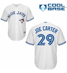 Men's Majestic Toronto Blue Jays #29 Joe Carter Replica White Home MLB Jersey