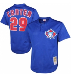 Men's Mitchell and Ness 1997 Toronto Blue Jays #29 Joe Carter Authentic Blue Throwback MLB Jersey