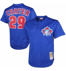 Men's Mitchell and Ness 1997 Toronto Blue Jays #29 Joe Carter Replica Blue Throwback MLB Jersey