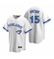 Men's Nike Toronto Blue Jays #15 Randal Grichuk White Cooperstown Collection Home Stitched Baseball Jersey