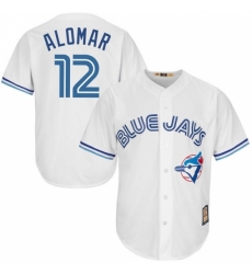 Men's Majestic Toronto Blue Jays #12 Roberto Alomar Authentic White Cooperstown MLB Jersey