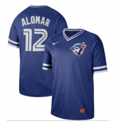 Men's Nike Toronto Blue Jays #12 Roberto Alomar Royal Authentic Cooperstown Collection Stitched Baseball Jersey