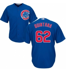 Men's Majestic Chicago Cubs #62 Jose Quintana Replica Royal Blue Alternate Cool Base MLB Jersey