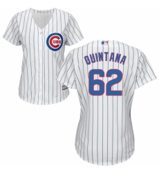 Women's Majestic Chicago Cubs #62 Jose Quintana Replica White Home Cool Base MLB Jersey