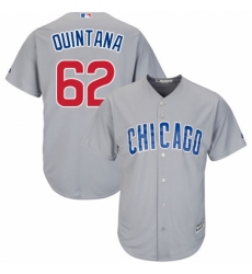 Youth Majestic Chicago Cubs #62 Jose Quintana Authentic Grey Road Cool Base MLB Jersey