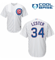 Men's Majestic Chicago Cubs #34 Jon Lester Replica White Home Cool Base MLB Jersey