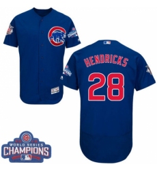 Men's Majestic Chicago Cubs #28 Kyle Hendricks Royal Blue Alternate 2016 World Series Champions Flexbase Authentic Collection MLB Jersey
