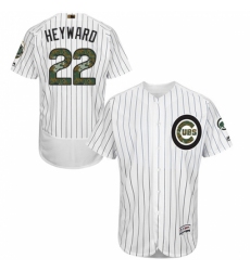 Men's Majestic Chicago Cubs #22 Jason Heyward Authentic White 2016 Memorial Day Fashion Flex Base MLB Jersey