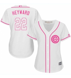 Women's Majestic Chicago Cubs #22 Jason Heyward Replica White Fashion MLB Jersey
