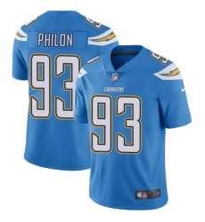 Men's Nike Los Angeles Chargers #93 Darius Philon Electric Blue Alternate Vapor Untouchable Limited Player NFL Jerseysey