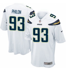 Men's Nike Los Angeles Chargers #93 Darius Philon Game White NFL Jersey