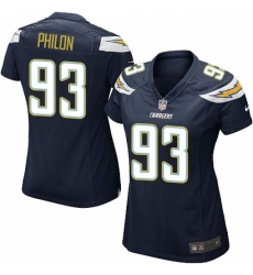 Women's Nike Los Angeles Chargers #93 Darius Philon Game Navy Blue Team Color NFL Jersey