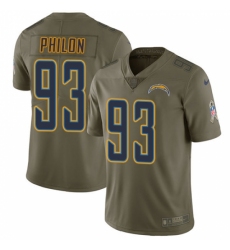 Youth Nike Los Angeles Chargers #93 Darius Philon Limited Olive 2017 Salute to Service NFL Jersey
