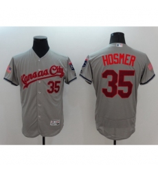 Kansas City Royals #35 Eric Hosmer Gray Fashion Stars & Stripes FlexBase Player Jersey