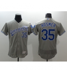 Men's Kansas City Royals #35 Eric Hosmer Gray Stitched Baseball Jersey