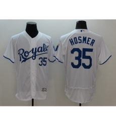 Men's Kansas City Royals #35 Eric Hosmer White Stitched Baseball Jersey