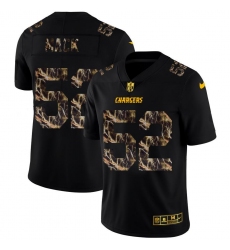 Men's Los Angeles Chargers #52 Khalil Mack Black Nike Flocked Lightning Vapor Limited NFL Jersey