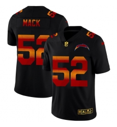 Men's Los Angeles Chargers #52 Khalil Mack Black Nike Red Orange Stripe Vapor Limited NFL Jersey