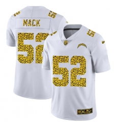 Men's Los Angeles Chargers #52 Khalil Mack Nike Flocked Leopard Print Vapor Limited NFL Jersey White
