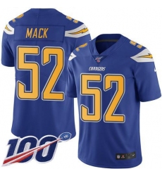 Men's Nike Los Angeles Chargers #52 Khalil Mack Electric Blue Stitched NFL Limited Rush 100th Season Jersey
