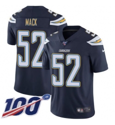 Men's Nike Los Angeles Chargers #52 Khalil Mack Navy Blue Team Color Stitched NFL 100th Season Vapor Limited Jersey