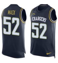 Men's Nike Los Angeles Chargers #52 Khalil Mack Navy Blue Team Color Stitched NFL Limited Tank Top Jersey